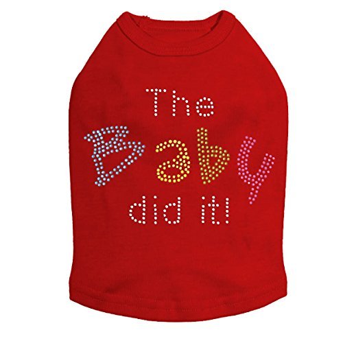 The Baby Did It Dog Shirt Red SMALL