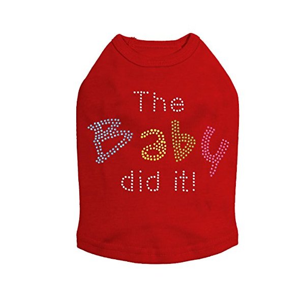 The Baby Did It Dog Shirt Red SMALL