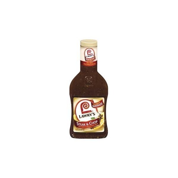 Lawry's, Steak & Chop with Garlic & Cracked Black Pepper Marinade, 12oz Bottle (Pack of 3)