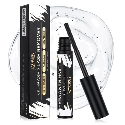LASHVIEW Lash Remover, Cluster Lash Glue Remover, DIY Eyelash Extension Remover, Eyelash Glue Remover for False Eyelashes Self-Use Gentle Soothing Non-Irritating Eye Cleanser Oil 5ML