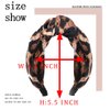 Bouory Leopard Print Headbands Knotted Bows Hairband Cheetah Wide Head Bands Leather Chain Hair Hoop for Women and Girls 2PCS (Type B)