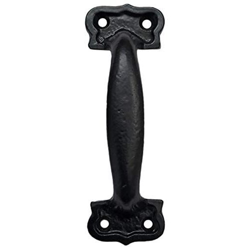 Adonai Hardware "Calno Antique Cast Iron Cabinet Pull Handles for Vintage Wooden Barn Doors, Trays, Closets, Furniture, Kitchen, Dressers, Drawers, Cupboards, Wardrobes and Sheds (Matte Black)