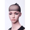 SWACC 12 Inch Short Length Straight Middle Part Hair Wig Synthetic Heat Resistant Wigs for Women with Wig Cap (Black-1B)