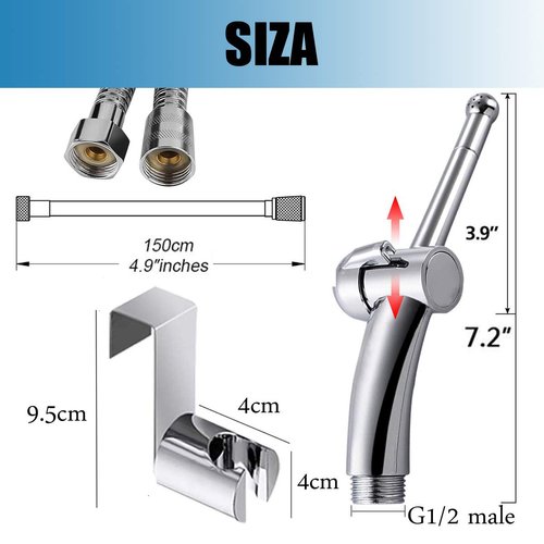 Shower Douche Enema Kit Heads-Deep Shower /Bag Cleanin Cleansing Nozzle Fit for Regulator Douche System for Men and Women 59-inch Shower Hose