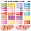 DANNEASY 20 Sheets Toe Nail Stickers Full Nail Wraps Solid Color Toenail Polish Strips Self Adhesive Toes Nail Polish Stickers Gel Nail Strips Manicure Sticker with Nail File, Cuticle Stick