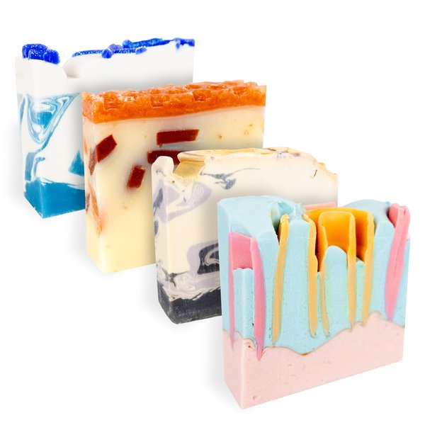 Nature's Oil All Natural Artisan Cold Process 4.5oz Moisturizing Soap Bar, Made From Natural Oils, Artisan Variety Pack of 4, Vegan Friendly