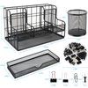 Desk Organizers Caddy and Accessories with 7 Compartments + Pen Holder / 72 Clips Set, Drawer, Black Mesh Office Supplies Desktop Organizer for Home, Office Ect
