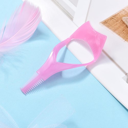 KUNFOWL 10 Pcs Mascara Shield Applicationlicator Guard, 3 in 1 Eyelashes Tools, Pink Eyelash Tool Upper and Lower Eye Lash Mascara Tool Guard for Girls and Women