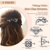4 Pieces Retro Silver Celtic Hair Slide Hairpins and 11 Pieces Vintage Bronze Hair Sticks Hair Chopstick Vintage Hair Sticks Celtic Knot Viking Jewelry Hair Slide Pin Hair Accessories for Women Girls