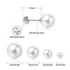 18K White Gold Plated Sterling Silver Post Faux Pearl Stud Earrings for Women Girls, White Pearl Wedding Earrings Hypoallergenic Jewelry (6mm)