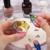 Noverlife Mini Colorized Glaze Nail Art Acrylic Liquid Powder Dappen Dish, Hexagon Shape Crystal Nail Dappen Dish with Cap Lid, Crystal Acrylic Liquid Powder Mini Glass Dish for Nail Art Manicure Care
