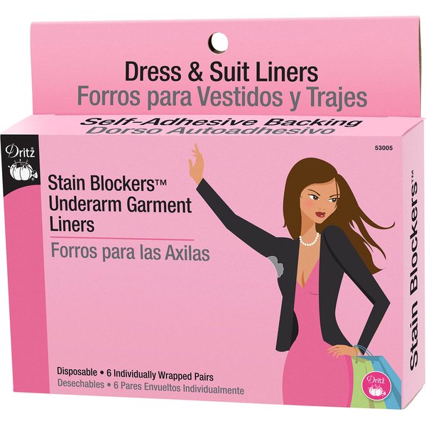 Dritz Stain Blocker Garment Liners, White, 12