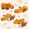 OUOZZZ Capybara Stuffed Animals with Babies Inside 14.5" Capybara Plush Toys with 4 Babies Capybara with Tangerine in Hot Spring - Gift Present Toys for Girls Boys Kids Toddler