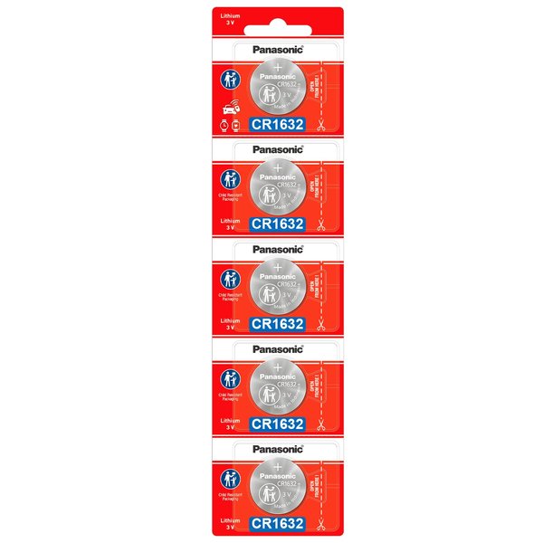 Panasonic CR1632-4 CR1632 3V Lithium Coin Battery (Pack of 5)