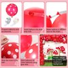 55 Pieces Mushroom Decorations, Include Mushroom Banner, Red and White Dot Garland Arch Kit, Mushroom Shape Foil Balloons, Mushroom Themed Party Supplies for Kids Girls