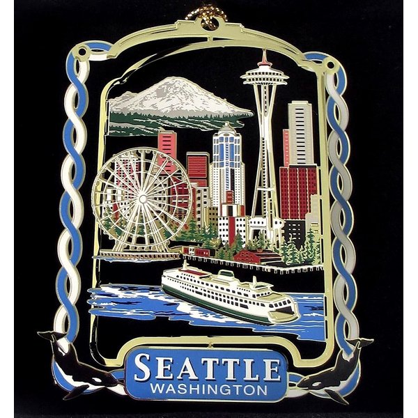 Seattle Washington City Skyline Christmas Ornament