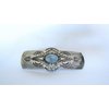 Generic Blue stone silver distressed metal native tribal hair clip barrette