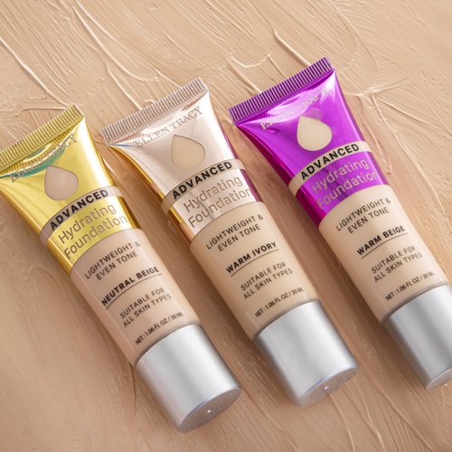 Ellen Tracy Advanced Hydrating Foundation- Lightweight Makeup Suitable for all Skin Types, Long Lasting, Flawless Finish Foundation, 1.06 fl oz (Warm Ivory)