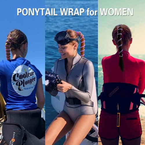 3 Packs 16" Ponytail Holders Hair Ties for Sports, Elastic Spiral Hair Tie Scrunchies No Damage Strong Braided Pony tails Hair Ties for Wind Water for Short Thin Fine Hair (Mix Color)…