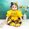 20-22 inches Reborn Baby Dolls Clothes Yellow Suits with Sunflower Patterns Reborn Newborn Babies Matching Clothes