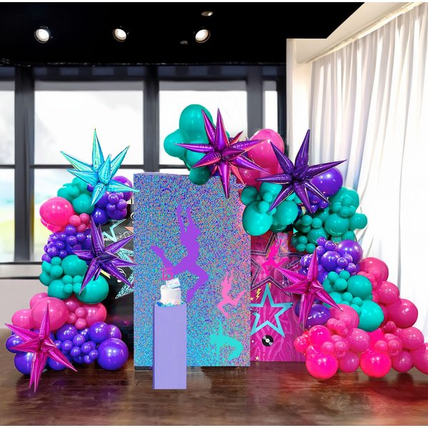 kozee Hot pink purple teal balloon garland kit 180+pcs for teenage girl birthday gymnastics music fans theme party street dancer Y2K gymnastics decortions