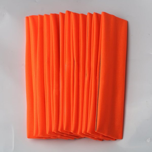 Headbands for Women,12PCS,Soft Stretch Elastic Yoga Sport Headbands(Neon Orange)