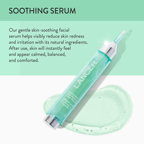 Lancer Skincare Soothing Face Serum with Rosemary and Zen Peptides, Daily Anti-Aging Serum, Hydrating Serum, 0.5 Fluid Ounces