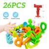 Suction Letters Bath Toys with Storage, 26 PCS Bath Toys for Kids Ages 4-8, Sensory, Window and Travel Toy, Montessori Gift for 3 4 5 6 7 Years Old Boys Girls (Letters)