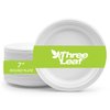 three leaf 7" BAGASSE ROUND PLATE, 50 Ct. Heavy-Duty- Super Strong- Natural- Eco-Friendly Disposable Bagasse Plates, 100% Biodegradable Eco-Friendly,Bagasse 7 inch Plates