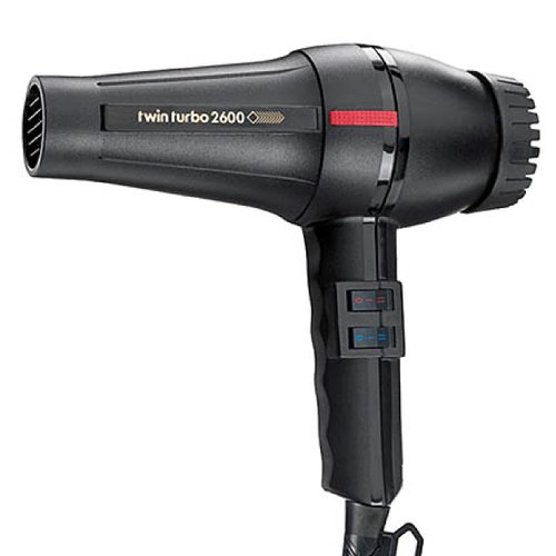 Turbo Power Twin Turbo 2600 Black Hair Dryer Model 304 and M Hair Designs Tangle Stop Cord Detangler (Bundle 2 Items)