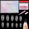 500Pcs Almond Nails Full Cover Clear Acrylic Nail Tips with 10Pcs Nail Glue for DIY Nail Art