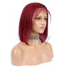 Dorabeauty Short Bob Wigs Color Burgundy #BURG Human Hair Lace Front Wigs for Black Women 130% Density 12" Inch Pre Plucked Hairline with Baby Hair
