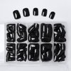 Bellelfin 240Pcs Square Press on Nails Short, Glossy Round Black Fake Nails Full Cover Glue on False Nails Solid Color Acrylic Nail Press ons for Women Girls Artificial Fingernails