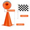 Traffic Cones with Racing Checkered Flags-8 Traffic Cones With Hole on Top, 16 Checkered Flags, Race Car Birthday Party Supplies, Table Centerpiece Decorations, Kids Gift (24PCS)