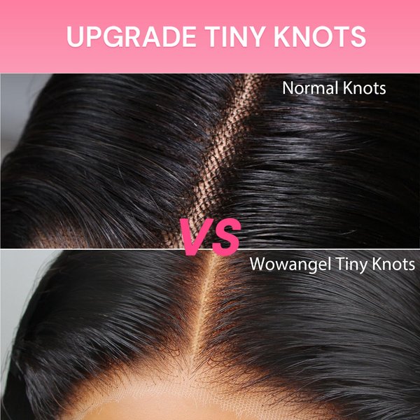 WOWANGEL 9x6 Wear and Go Glueless Wig, Pre Plucked Bleached Knots Lace Front Wig Pre Cut HD Lace Closure Wigs Natural Hairline Straight Wigs 100% Human Hair Wear and Go Wig 22 inch