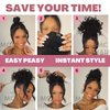 MINGATEC Curly Hair Bun, Messy Bun Hair Piece, Hair Buns Hair Piece, Messy Bun Hair Scrunchie, Elastic Drawstring Loose Wave Curly, Curly Bun Extensions for Women Girls (Dark Chocolate Brown)