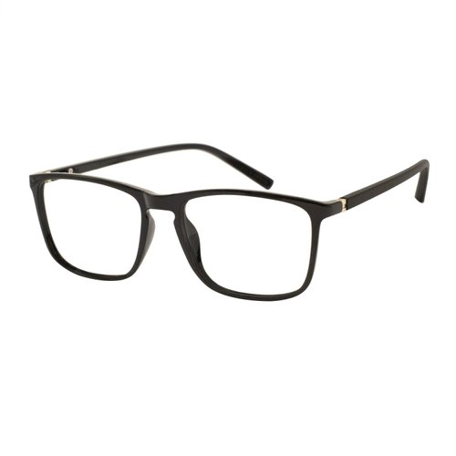 OCCI CHIARI Reading Glasses Men's Rectangle Reader Durable Spring Hinge (Bright Black, 1.00)