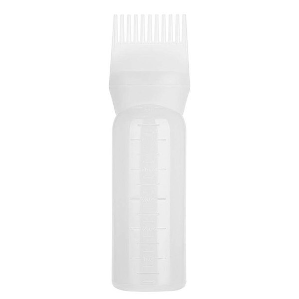 Root Comb Applicator Bottle, 160ml Hair Dye Bottle with Graduated Scale, Profssional Brush Applicator Comb Hairdressing Coloring Styling Tool (White)