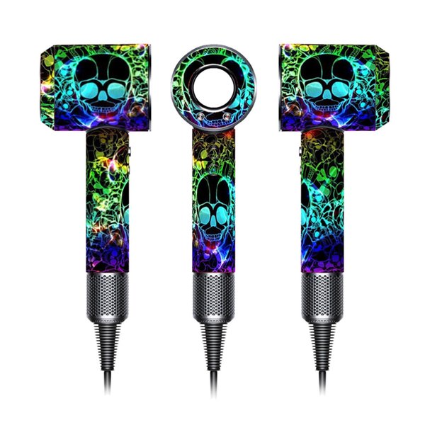 Skin Stickers Compatible with Dyson Hairdryer, Hairdryer Skin Decals，Protective Film Wrap Cover for Hair Dryer HD01 HD02 HD03（Green Skull）