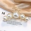 Pearl Hair Claw Elegant Big Pearl Hair Claw Clips for Women and Girls Geometric Pearl Rhinestone Strong Non-Slip Hold Hair Jaw White Acetate Hair Claws Clips Accessories for Thick and Thin Hair