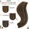RUNATURE Brown Sew in Hair Extensions Real Human Hair 22 Inch 100g Remy Hair Weft Extensions Dark Brown Mix Ash Brown Brazilian Straight Weft Hair Extensions Full Head Natural Hair Sew in Extensions