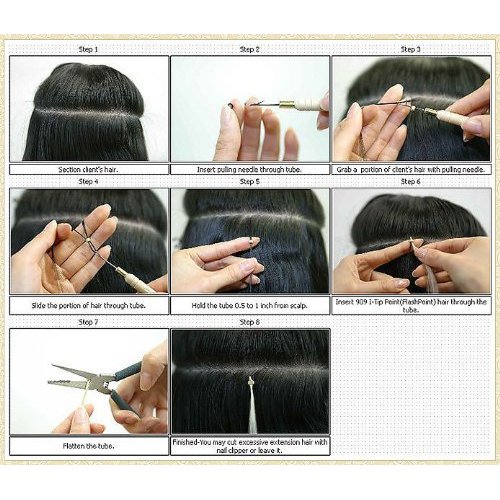 2 PCS Extra Long Pulling Needle for Micro Rings Beads Loader I Stick Tip Feather Hair Extensions