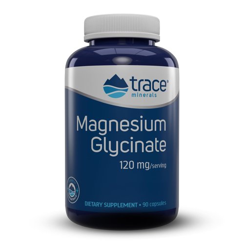 Trace Minerals Magnesium Glycinate Capsules | 120 mg Magnesium Supplement | 90 Count