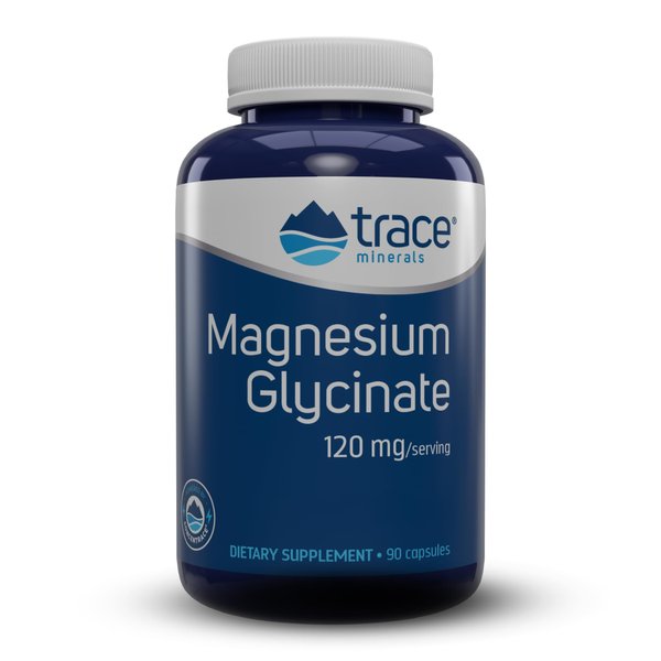Trace Minerals Magnesium Glycinate Capsules | 120 mg Magnesium Supplement | 90 Count