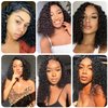 Deep Wave Lace Front Wigs Human Hair Pre Plucked with Baby Hair 13X4 Short Curly Bob Wig Human Hair 13x4 Transparent Lace Frontal Curly Wigs for Black Women Glueless Wigs (12 Inch)