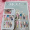 Long Press on Nails Coffin Colorful Fake Nails Acrylic Nails Strobe Reusable Glossy False Nails Artificial Jelly Nails Gel Stick on Nails for Women