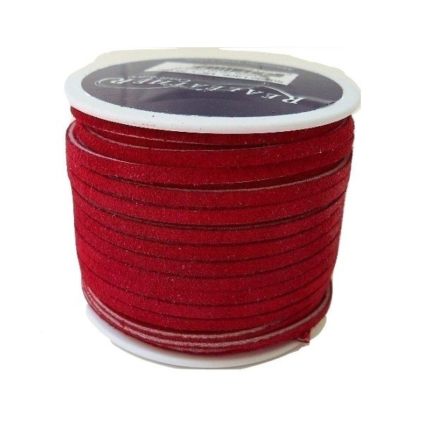 Lace Lacing Leather Suede Red 25 Yard Spool Made in USA