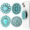 4 Pieces Turquoise Western Phone Grip Charm Teardrop Flower for Phone Holder Ring Expandable Collapsible Phone Stand for Smartphones and Tablets(Classic Style)