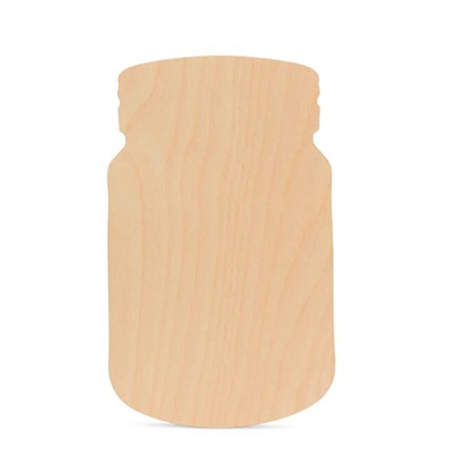 Wooden Mason Jar Cutout 22 x 13-1/2-inch, Pack of 6 Wooden Door Hanger, Wood Cutouts to Paint for Rustic Home Decor, by Woodpeckers