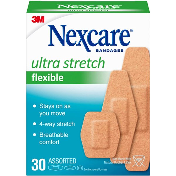 Nexcare Nexcare Comfort Flexible Fabric Bandage Latex Free Assorted Sizes, Assorted Sizes 30 each (Pack of 3)